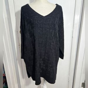 Lane bryant shimmery black sweater 3/4 sleeve NWT sz 18/20